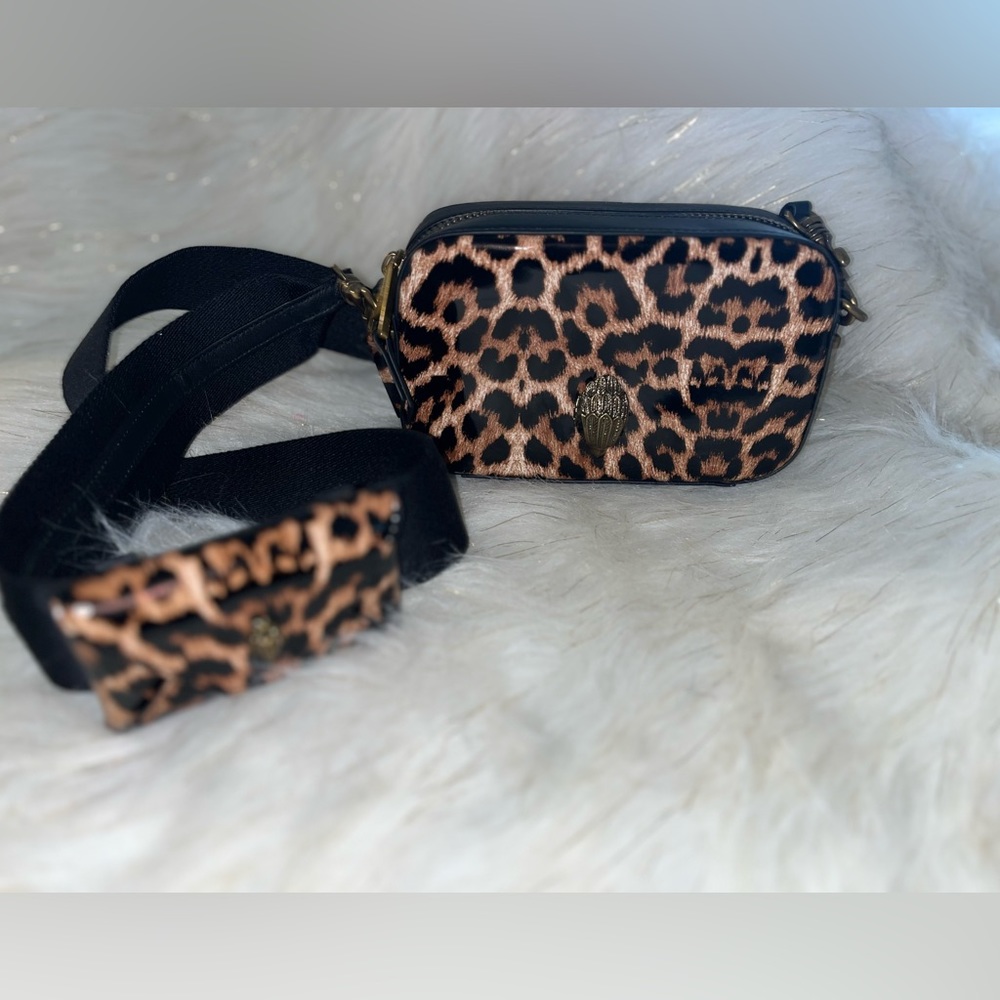 Kurt Geiger Shoreditch Small Leopard Print Camera Bag